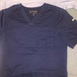 Greys anatomy navy blue scrub top